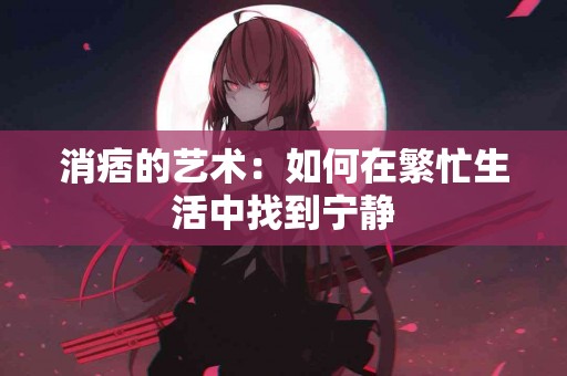 消痞的艺术：如何在繁忙生活中找到宁静