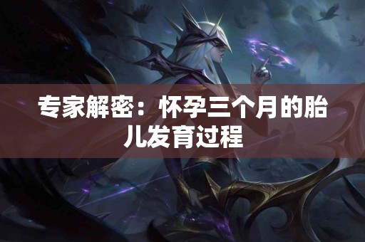 专家解密：怀孕三个月的胎儿发育过程
